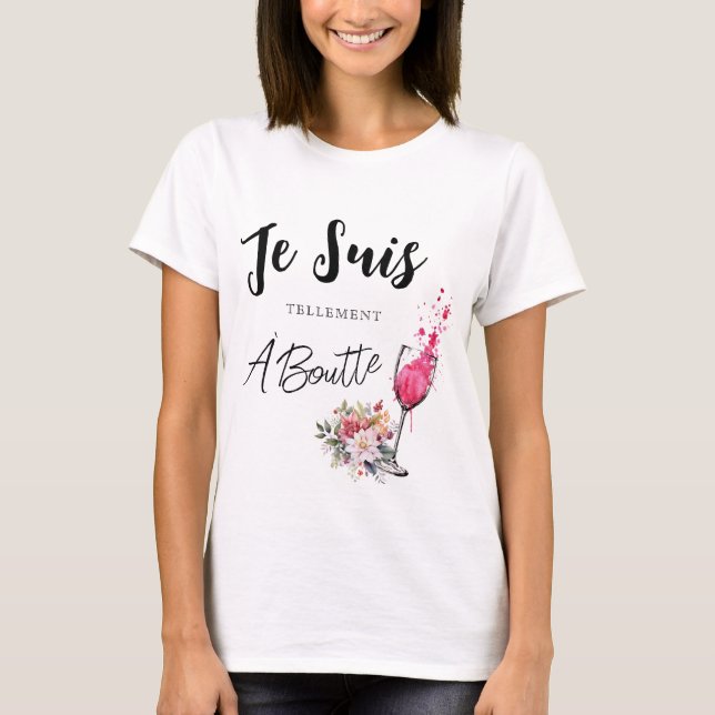 French Floral Watercolor À Boutte T-Shirt (Front)