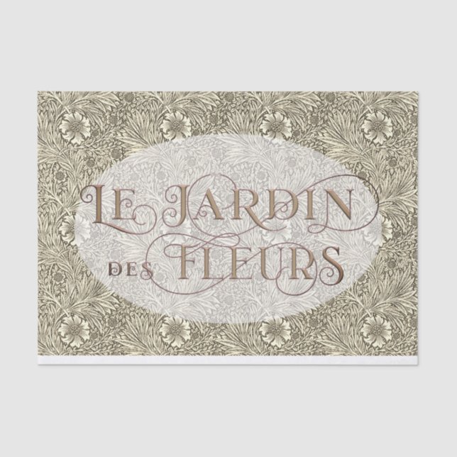 French Flower Garden Oval William Morris Pattern   Tissue Paper (Front)