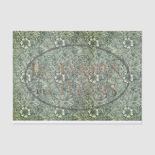 French Flower Garden Oval William Morris Pattern   Tissue Paper (Front)