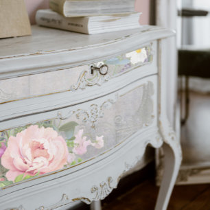 French Flower Market Elegant Vintage Pink Grey Art Tissue Paper