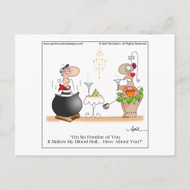 FRENCH FONDUE Cartoon Postcard (Front)