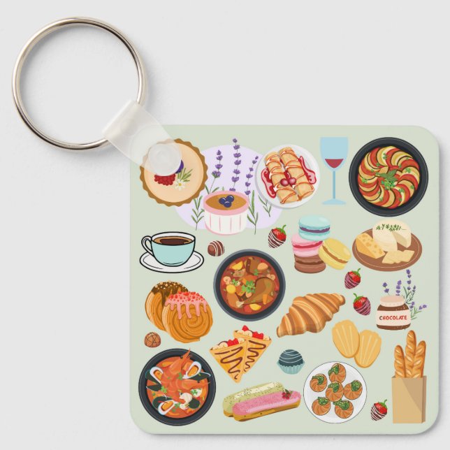 French Food Key Ring (Front)