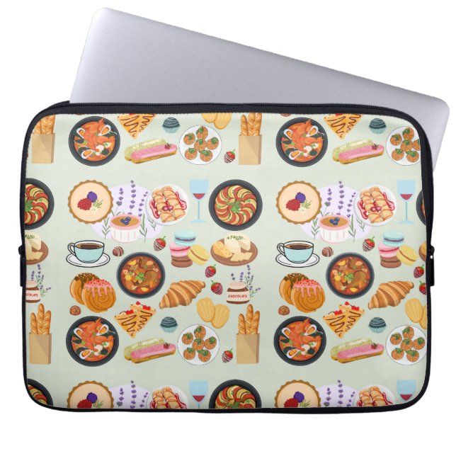 French Food Laptop Sleeve (Front)