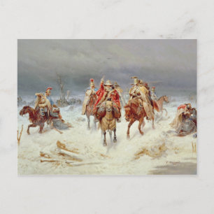 French Forces Crossing the River Berezina Postcard
