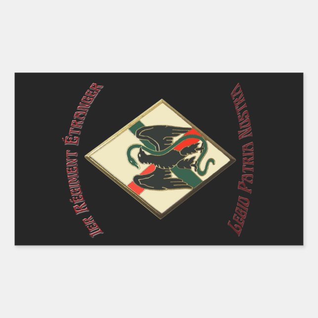 French Foreign Legion 1er RE Legio Patria Nostra Rectangular Sticker (Front)