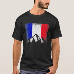 French France Flag Mountain Ski Winter Country Sk T-Shirt