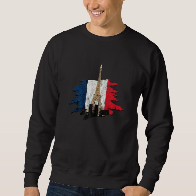 French France Paris Bonjour Marseille Monaco Eiffe Sweatshirt (Front)