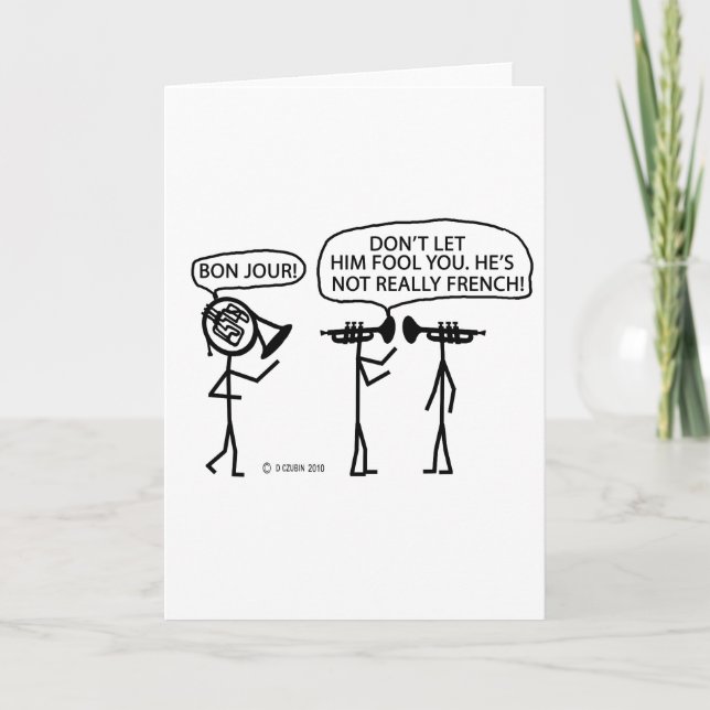 French French Horn Card (Front)