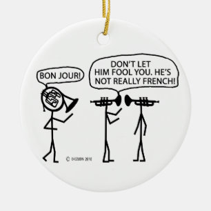 French French Horn Ceramic Tree Decoration