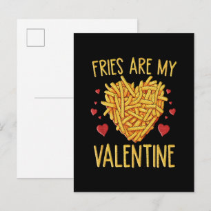 French Fries Are My Valentine Invitation Postcard