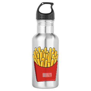 French fries cartoon illustration 532 ml water bottle