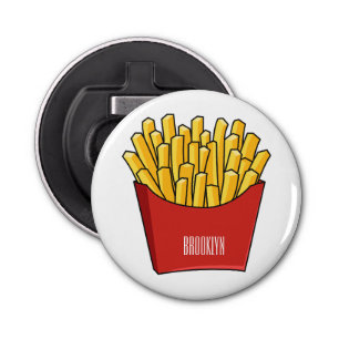 French fries cartoon illustration bottle opener