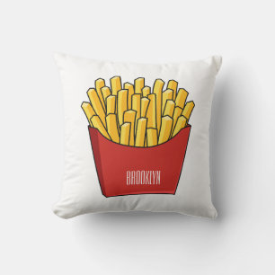 French fries cartoon illustration cushion