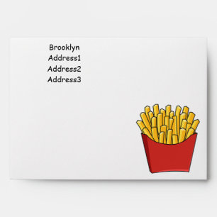 French fries cartoon illustration envelope