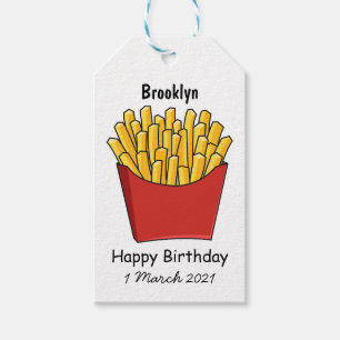 French fries cartoon illustration gift tags