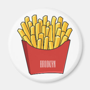 French fries cartoon illustration magnet