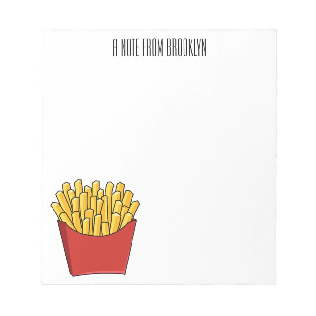 French fries cartoon illustration notepad (Front)