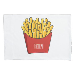 French fries cartoon illustration pillowcase