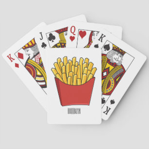 French fries cartoon illustration playing cards