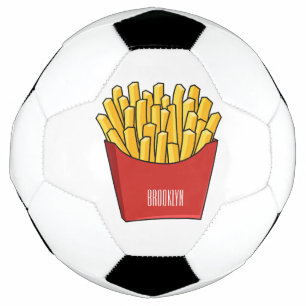 French fries cartoon illustration soccer ball
