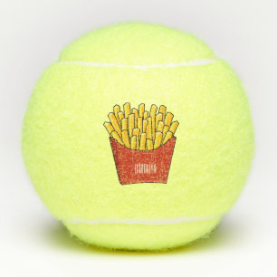 French fries cartoon illustration tennis balls