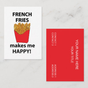 French Fries Fast Food Restaurant French Fries Business Card