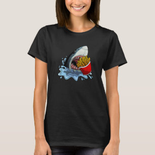 French Fries For Kid Men Women Shark Foodie T-Shirt
