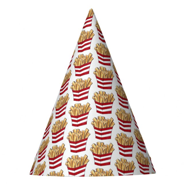 French Fries Fried Potatoes Chips Foodie Fast Food Party Hat (Front)