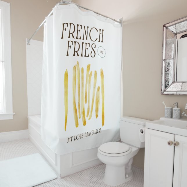 French Fries Love Funny Shower Curtain (In Situ)