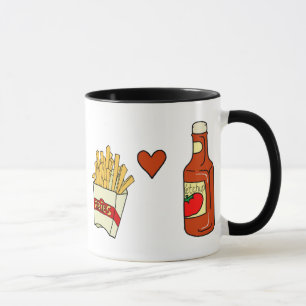 French Fries Love Ketchup Mug