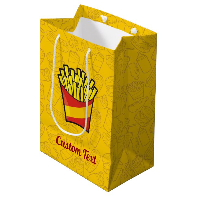 French Fries Medium Gift Bag (Front Angled)