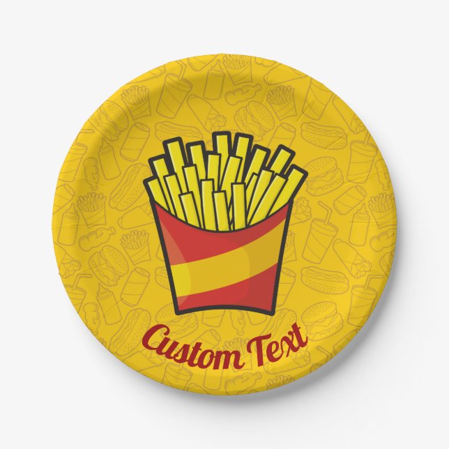 French Fries Paper Plate (Front)