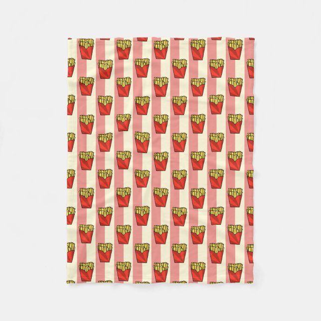 French Fries Pattern Fleece Blanket (Front)
