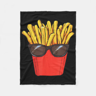 French Fries Potato Sungles Fleece Blanket