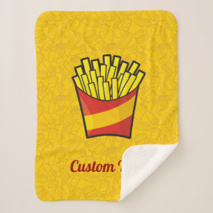 French Fries Sherpa Blanket