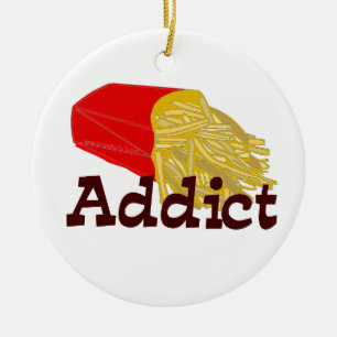 French Fry Addict Ceramic Tree Decoration