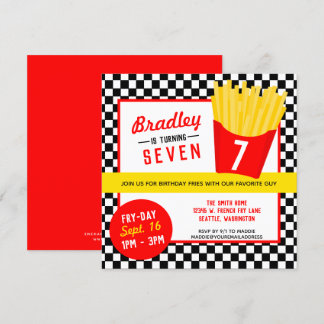 French Fry Birthday Party Invitation