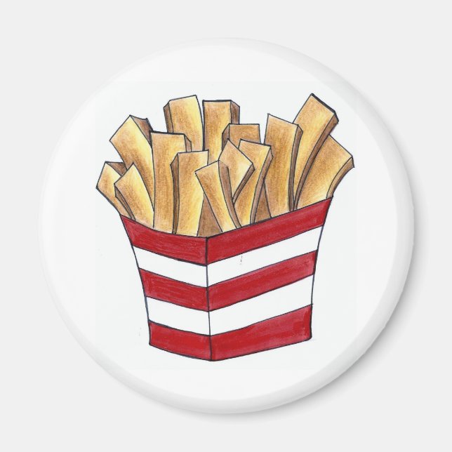 French Fry Fries Chips Fast Junk Food Foodie Magnet (Front)