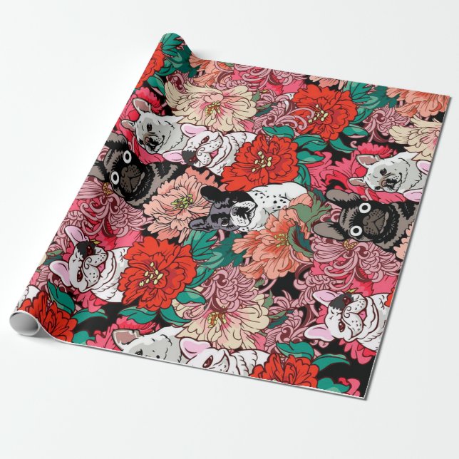 French full Bloom |  Great Birthday Gift Wrapping Paper (Unrolled)