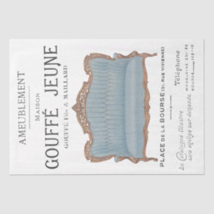 French Furniture Advertisement Vintage Decoupage   Tissue Paper