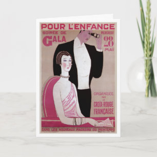 "FRENCH GALA" ART DECO VINTAGE POSTERART GREETING CARD