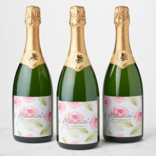 French Garden Party Bridal Shower Sparkling Wine Label