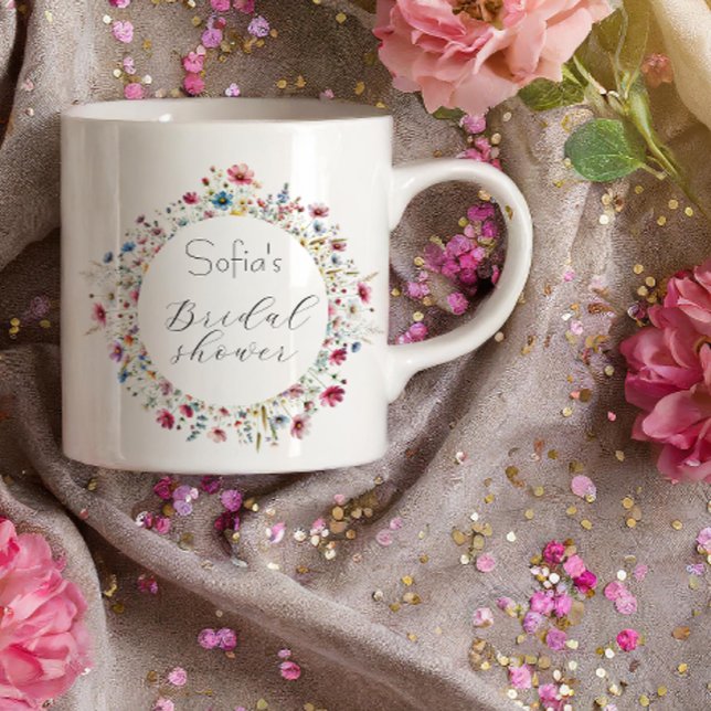 French Garden Party floral elegant typography Espresso Cup (Creator Uploaded)