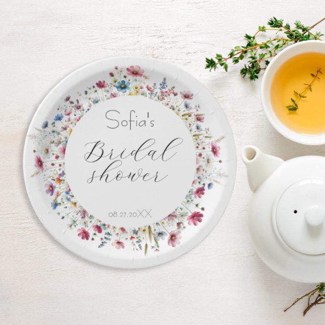 French Garden Party flower  Paper Plate ("French Garden Party flower Paper Plates" are perfect for bridal shower. )