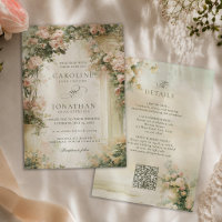 French Garden Regency QR code Romantic Wedding