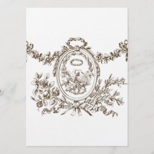 French Garlands Cartouche Wedding Invites