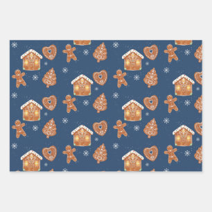 French Gingerbread Cookie Wrapping Paper 