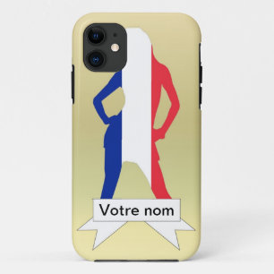 French girl on gold background Case-Mate iPhone case