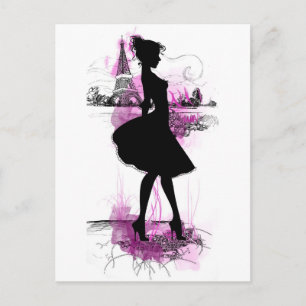 French girl postcard