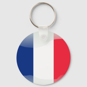 French glossy flag key ring